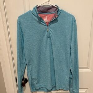 johnnie-O Coral and Blue Pullover